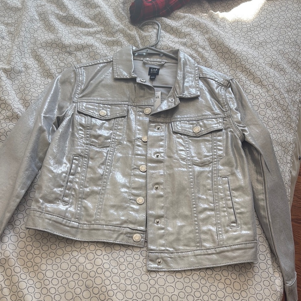 GAP Shimmering Silver Denim Jacket